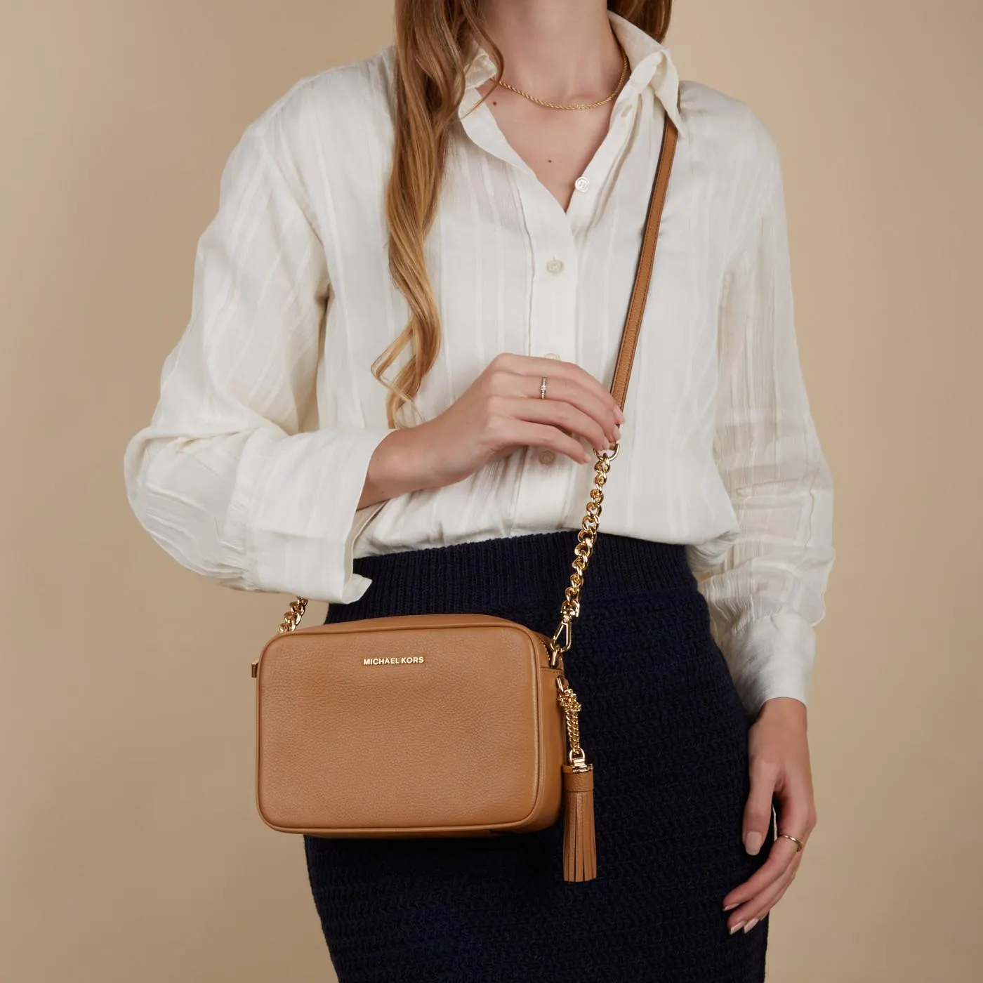 Jet Set Bruine Leren Crossbody Tas 32F7GGNM8L-174