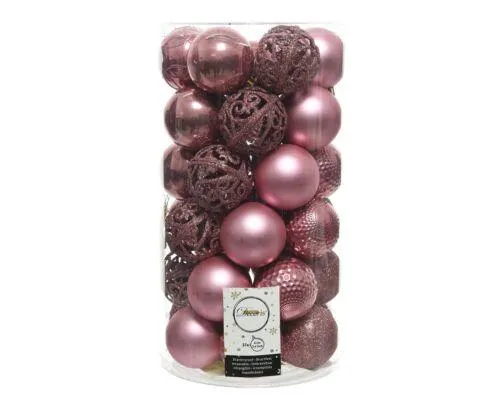 Decoris 020831 Kerstballen Kunststof Mix - 37 Stuks