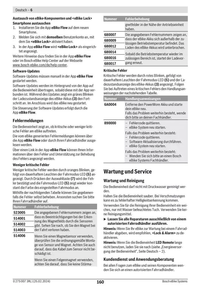 Electric Bike Manual van 12 februari tot 12 augustus 2025 - folder pagina 160
