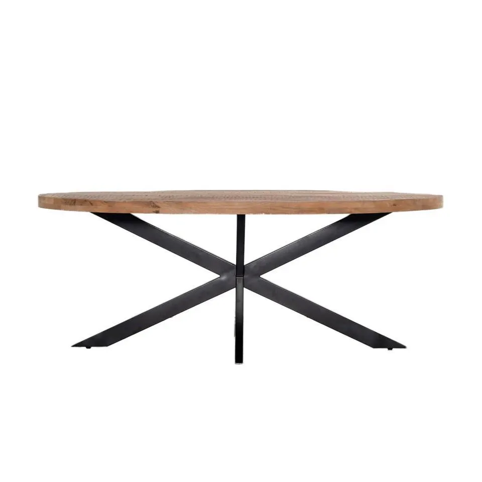 Eettafel Ovaal 180cm - Mangohout Naturel - Matrix-Poot - Mansour