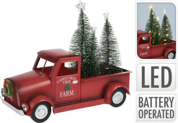 Auto Kerst verlicht - 30 x 12 x 28 cm