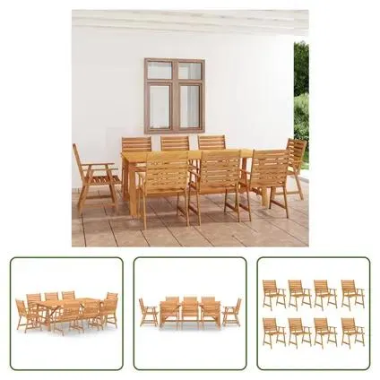 vidaXL Mobilier de salle à manger de jardin 9 pcs Bois d'acacia solide