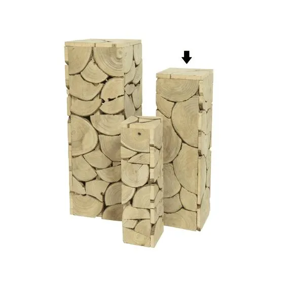 Pilaar Paulowniahout L25.00-W25.00-H80.00Cm Blond