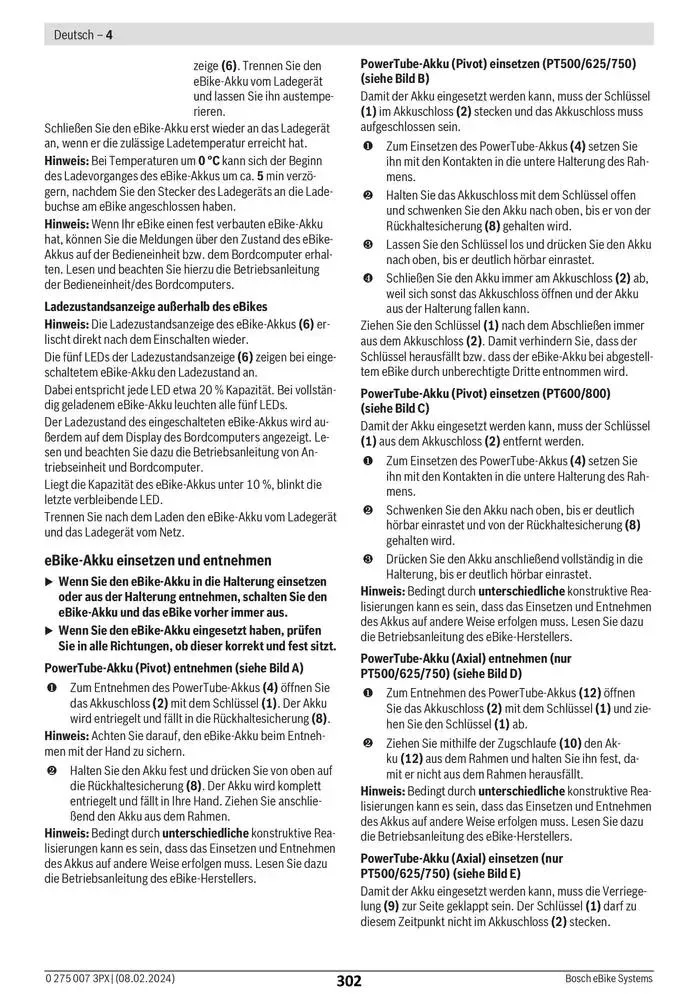 Electric Bike Manual van 12 februari tot 12 augustus 2025 - folder pagina 302