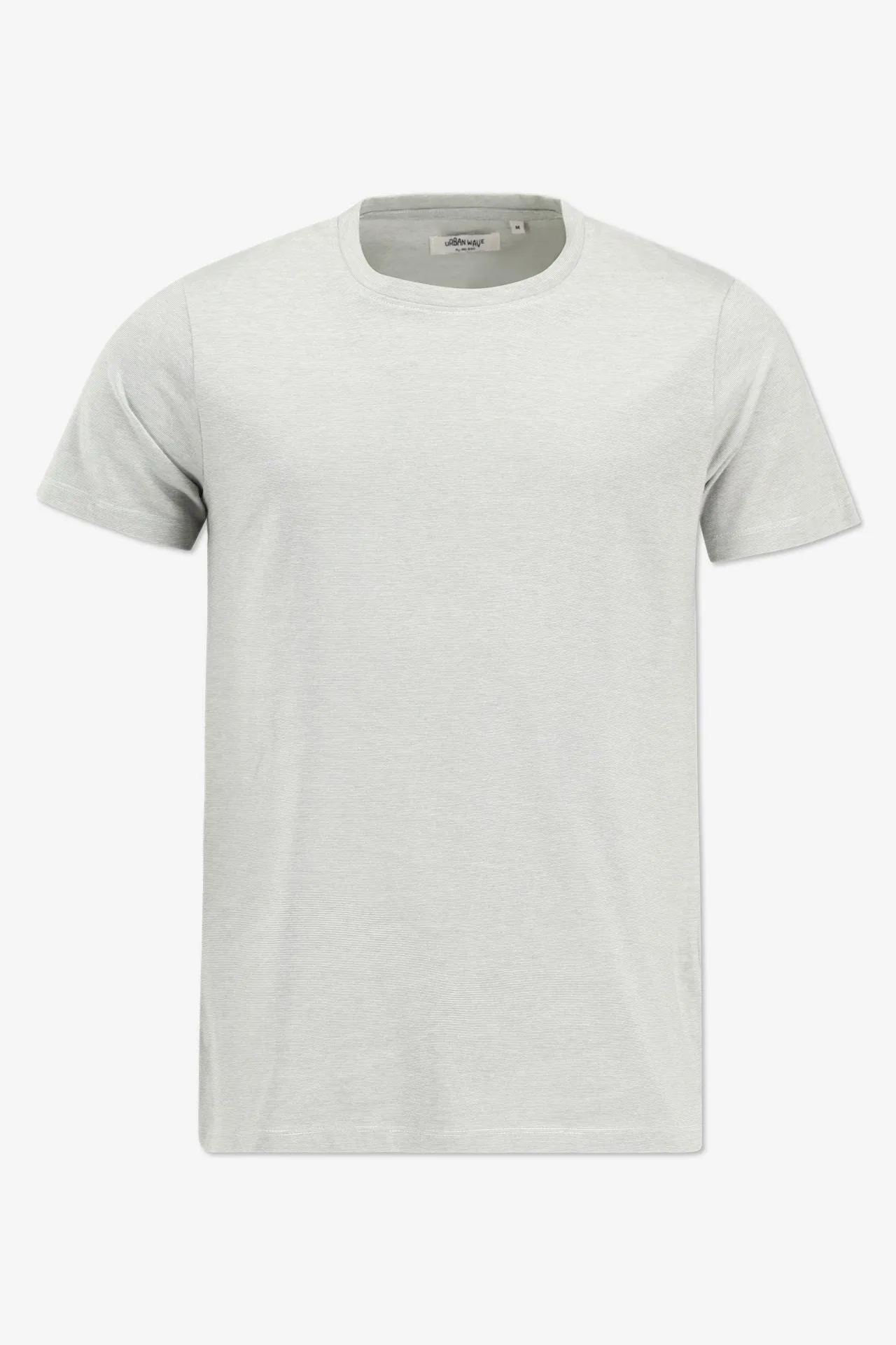 Lichtgroen fijn gestreept T-shirt