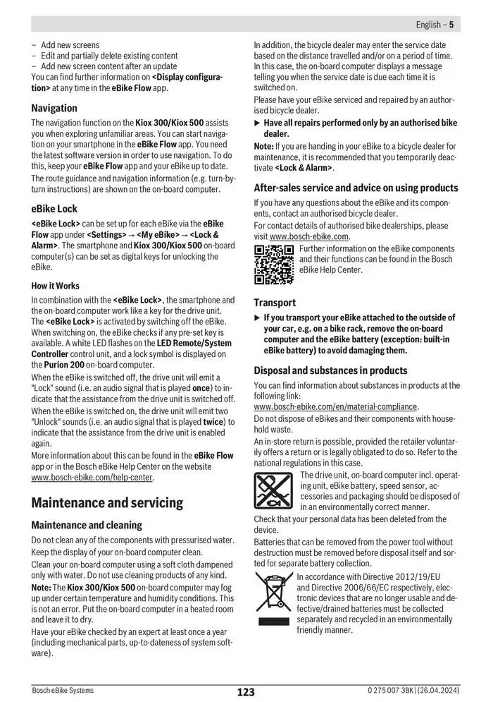 Electric Bike Manual van 12 februari tot 12 augustus 2025 - folder pagina 123