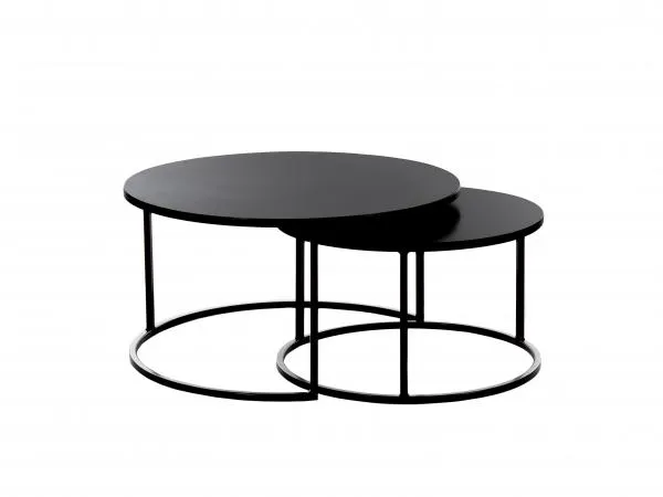 Set ronde salontafels KUBUS - Zwart