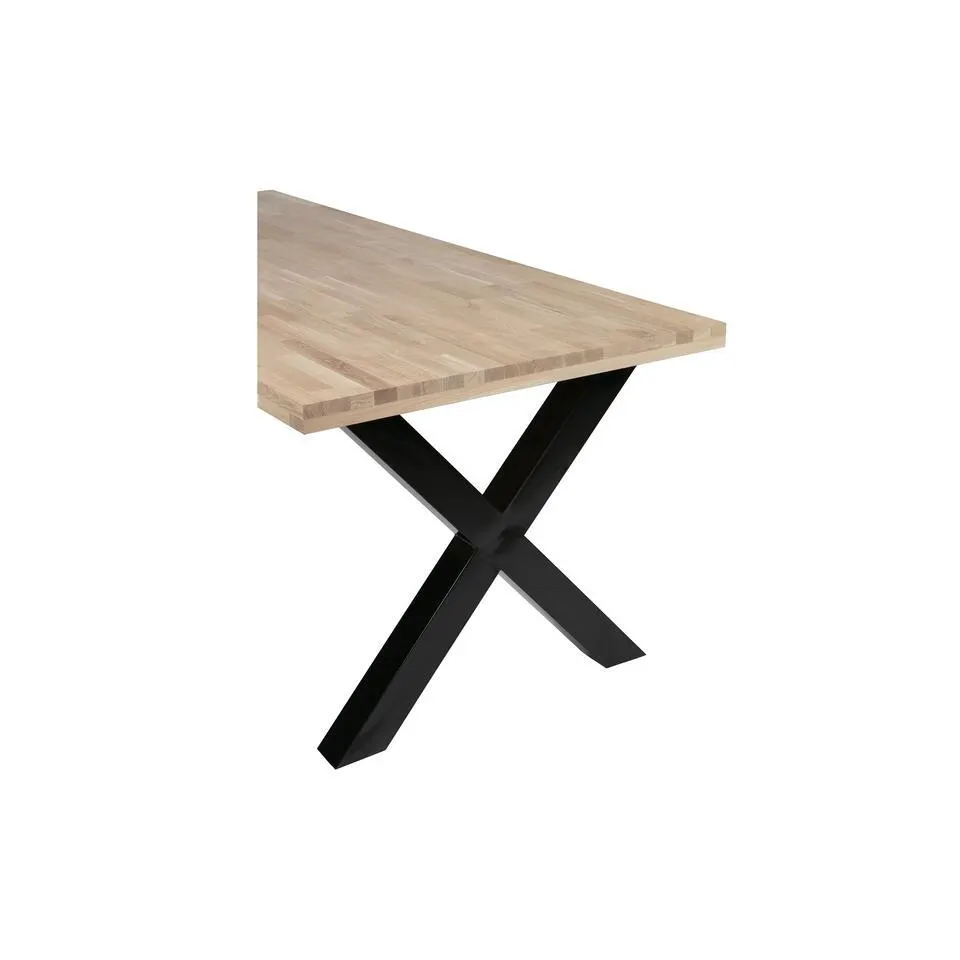 WOOOD Tablo Tafelblad Incl. Alkmaar Poot - Eiken/Metaal - 74,4x180x90