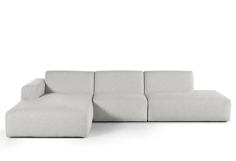 Hoeksalon North met longchair (links) - Nebbia lichtgrijs