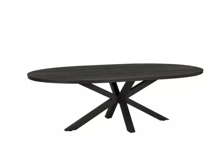 Tafel Mauri hout massief ovaal 250x128cm