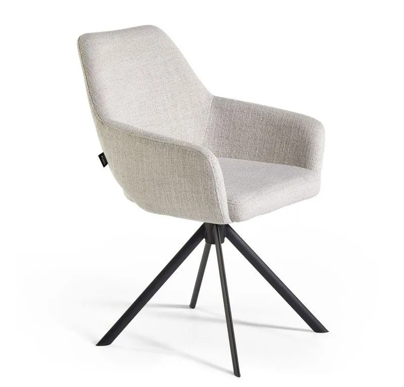 Draaibare kuipstoel met open rug - Natural wit