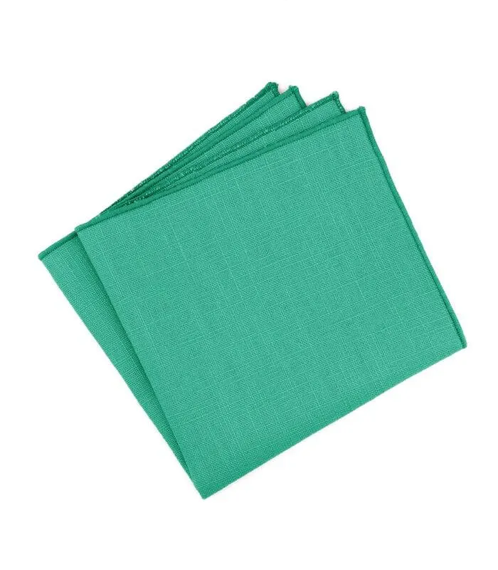 Linnen pochet turquoise groen - TURQUOISE - Gemaakt in België