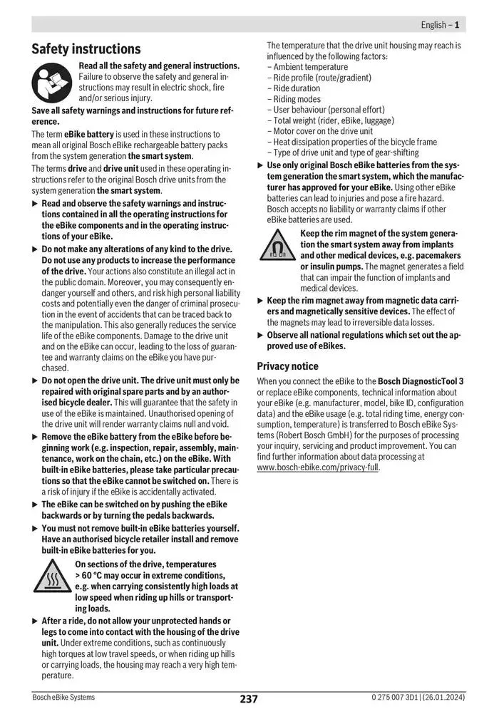 Electric Bike Manual van 12 februari tot 12 augustus 2025 - folder pagina 237