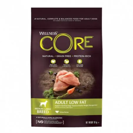 Wellness Core Grain Free Adult Low Fat Dinde Medium/Large Breed 10Kg