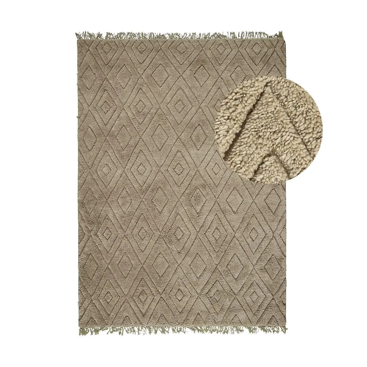 by fonQ Square Vloerkleed 170 x 240 cm - Groen