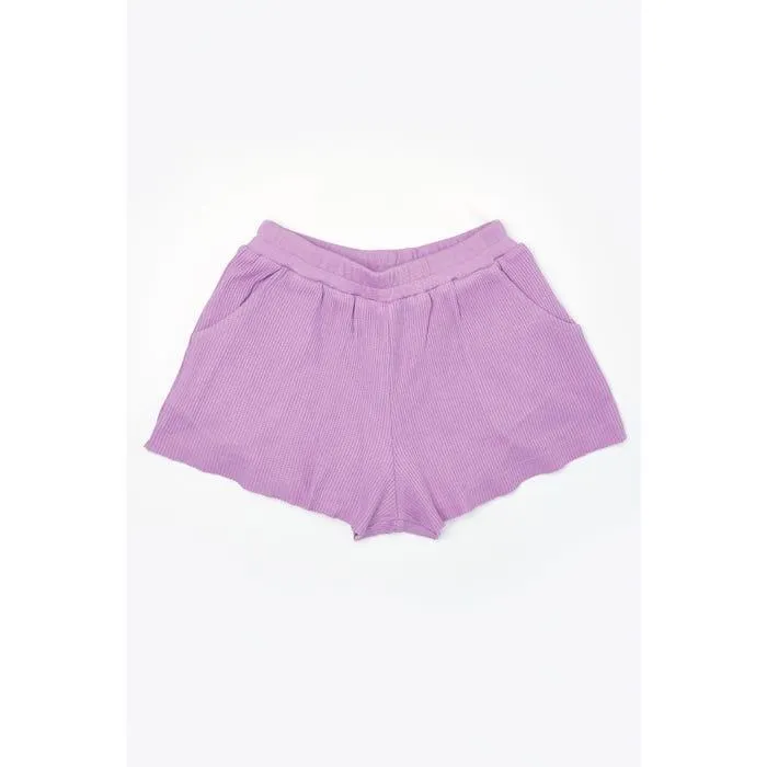 Kids short wafelstructuur