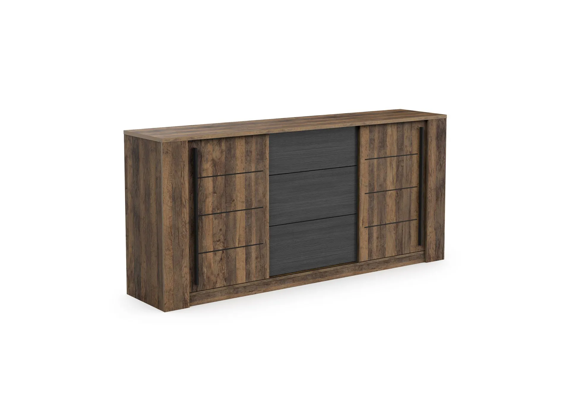 Dressoir Monaco 206cm - decor - saloon eik & zwart