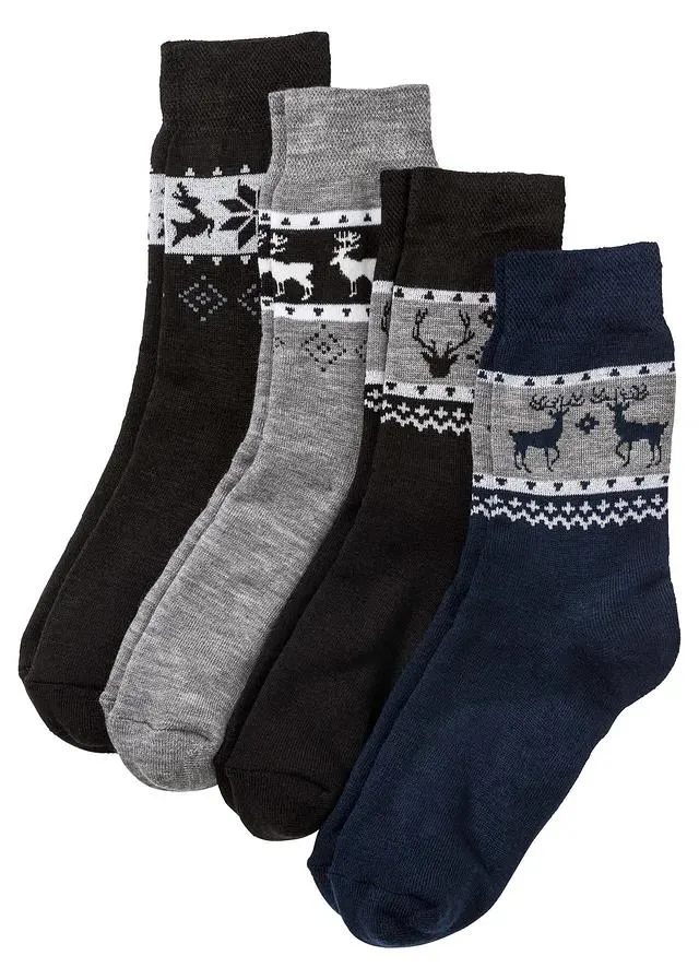 Lot de 4 paires de chaussettes thermiques unisexes