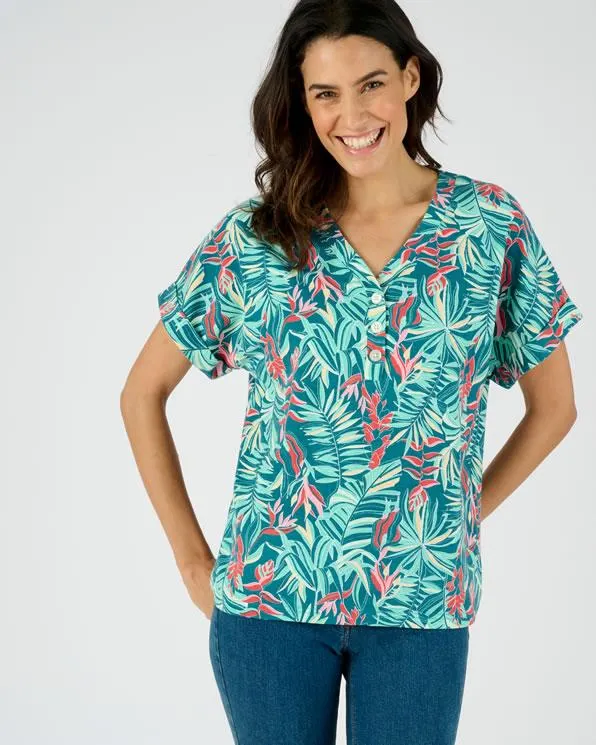 Climatyl vloeiende top, effen of tropische stijl