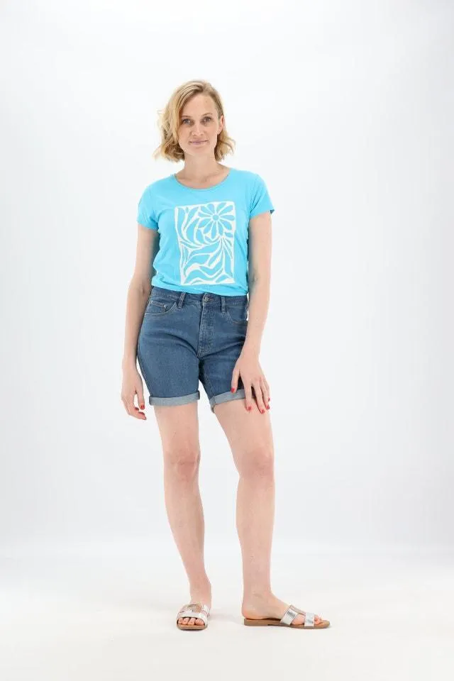 Turkoois T-shirt Grow with the flow