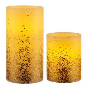 Waskaarsen Golden Glitter (set van 2)