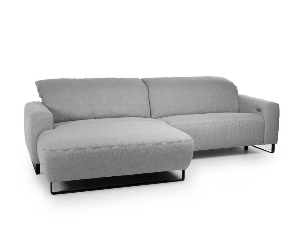 Hoekzetel met elektr. relax EMPIRE - Moni light grey