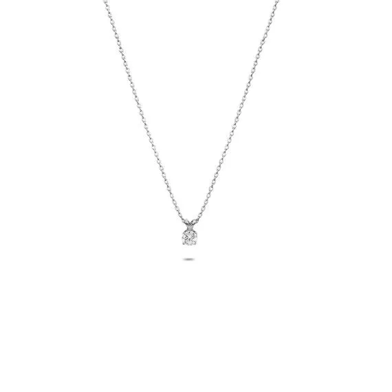 Halsketting in edelstaal, met zirkonia