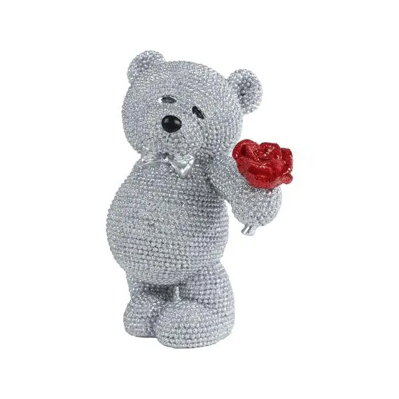Sculptuur "bear Rose" Glinster Zilver 9,5x7x13cm
