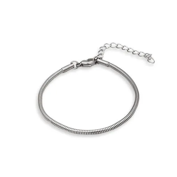 Armband in edelstaal, gladde schakel