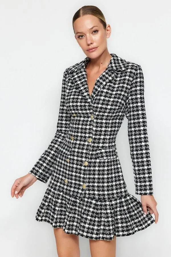 Vestido mini botones