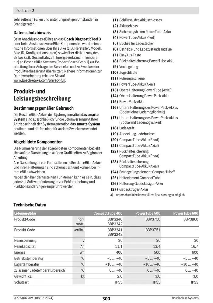 Electric Bike Manual van 12 februari tot 12 augustus 2025 - folder pagina 300