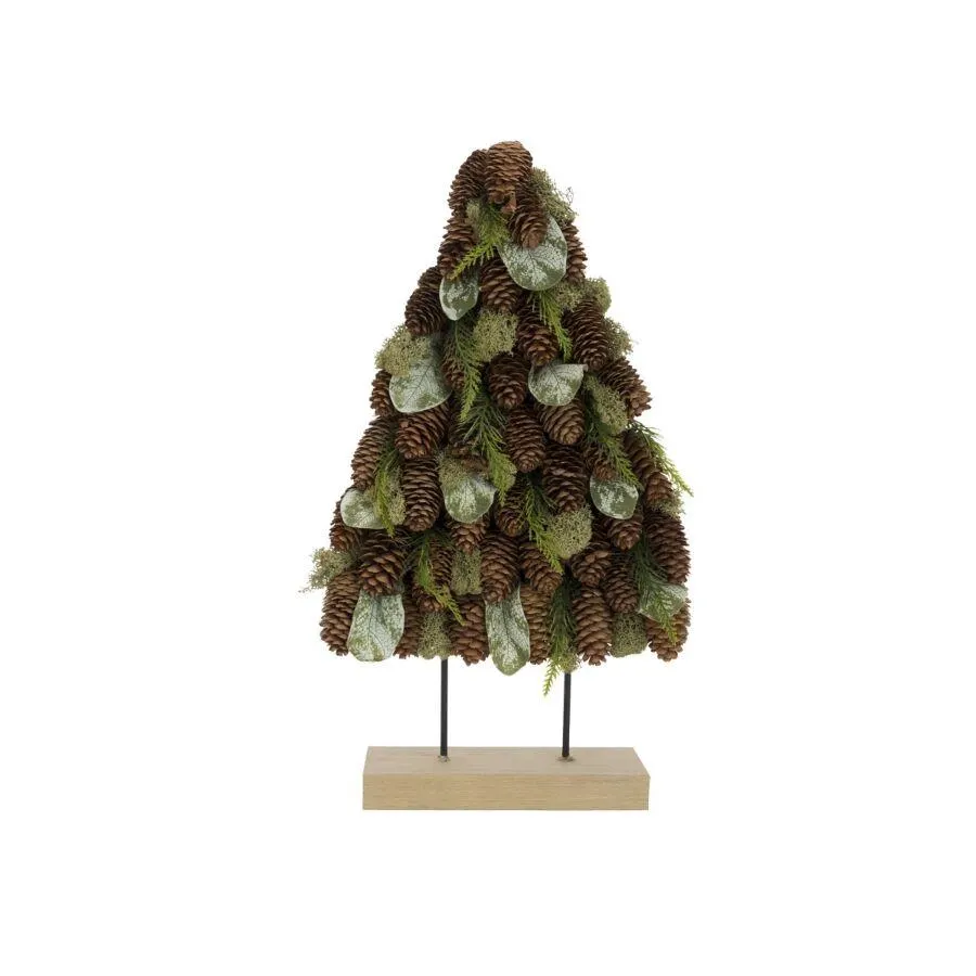 Cosy & Trendy 927354 Boom Op Voet Pine Cones Groen Kunststof - 27 x 8,5 x 48 cm