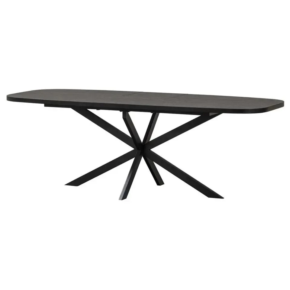 WOOOD Arros Eettafel Uitschuifbaar - Zwart - 75x180/220x90
