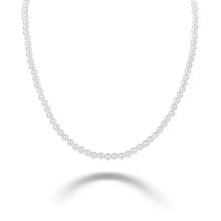 Halsketting in zilver, parels