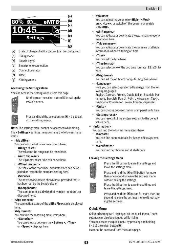 Electric Bike Manual van 12 februari tot 12 augustus 2025 - folder pagina 93