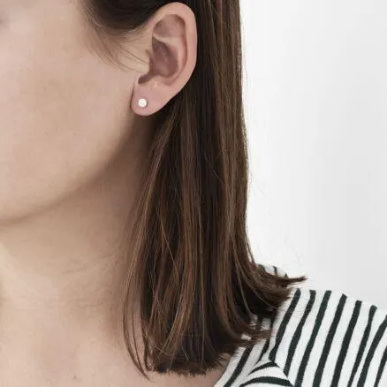 Oorbellen in 18kt verguld zilver, kristallen bolletje