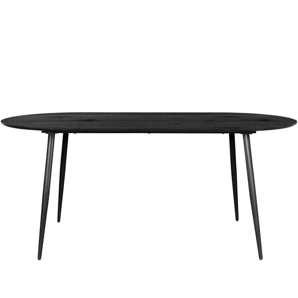 Monza - Ovale eettafel 180x90 cm, 8 zitplaatsen zwart MDF