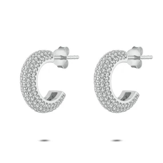 Oorbel in zilver, met zirkonia