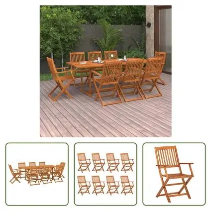 vidaXL Ensemble à manger de jardin 9 pcs 220x90x75 cm bois d'acacia