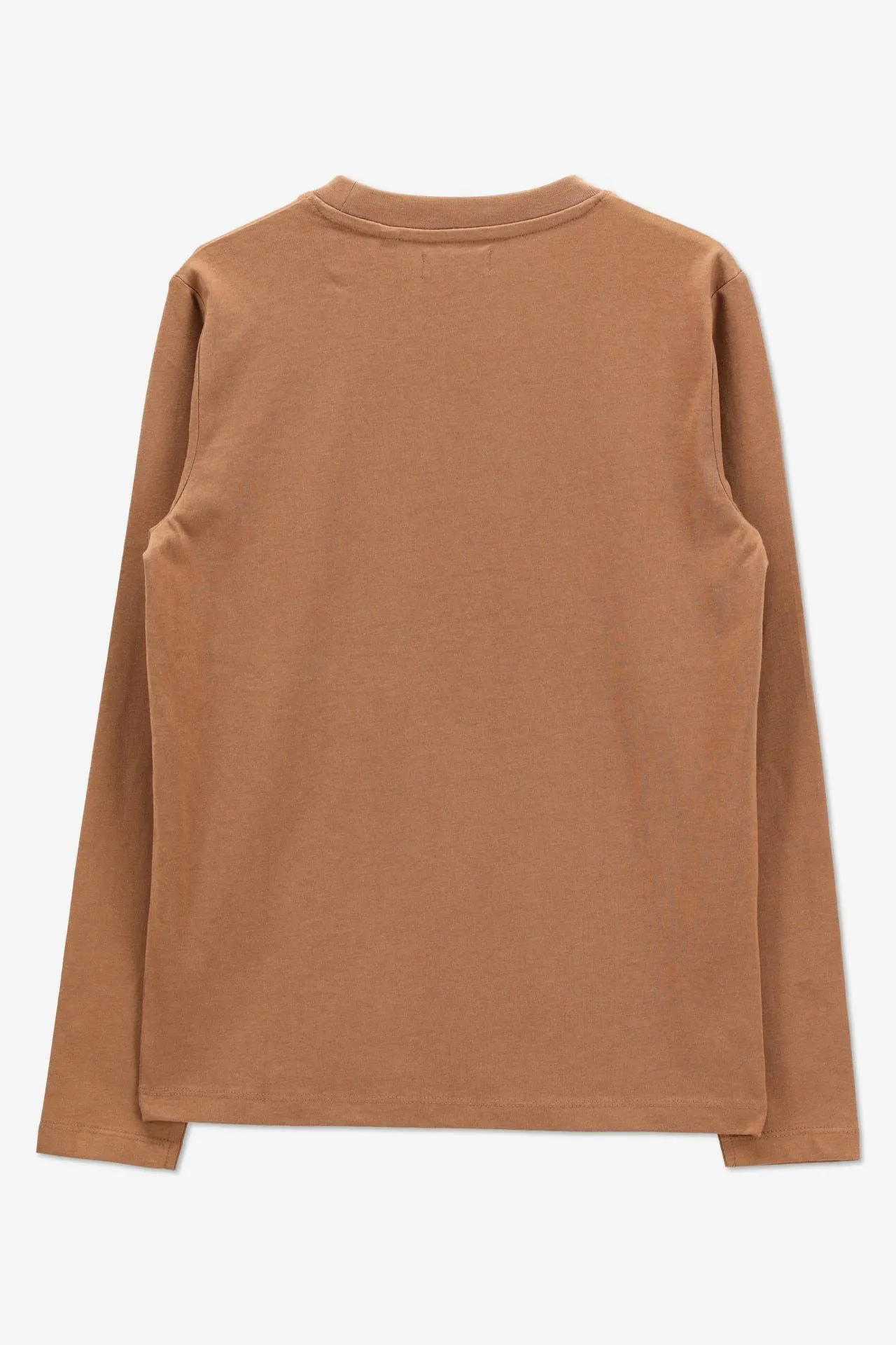 Bruin T-shirt lange mouw met borstprint Adventure
