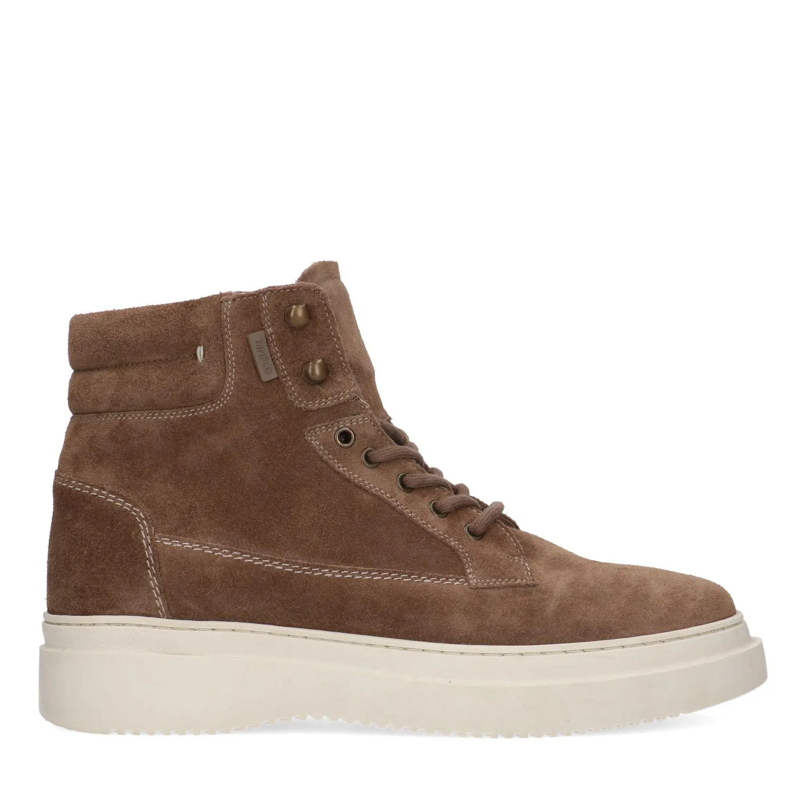 Manfield Taupe suède veterschoenen