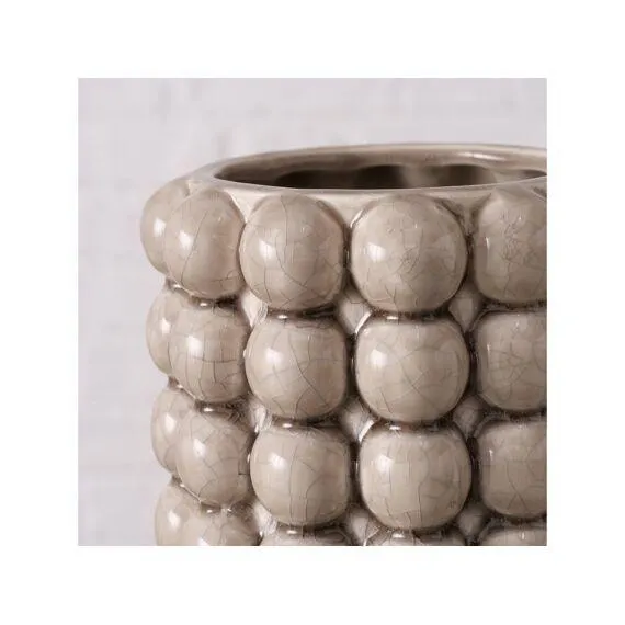 Vaas Morten H25Cm Steen Crackle Glans Veelkleuring/Beige