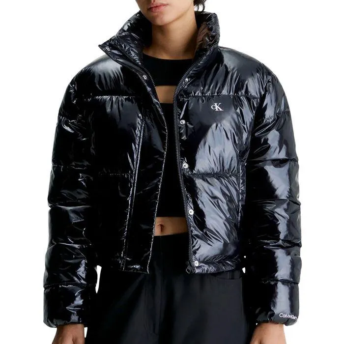 Calvin Klein Cropped Shiny Puffer Winterjas Dames