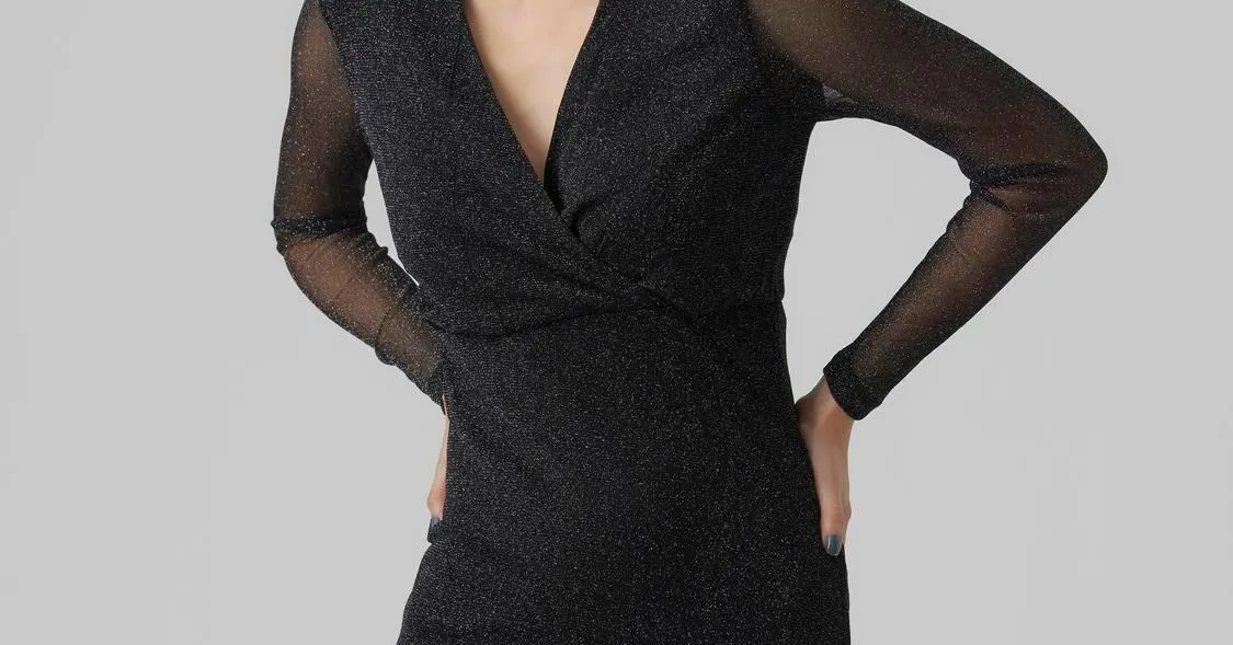 Slim fit V-Hals Normale mouwen Korte jurk