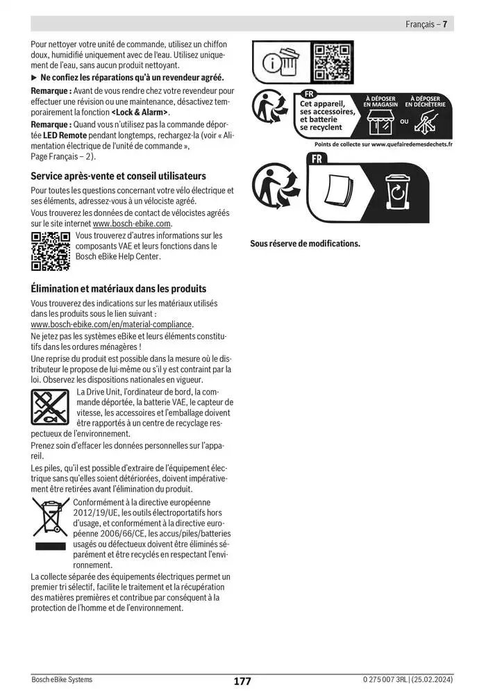 Electric Bike Manual van 12 februari tot 12 augustus 2025 - folder pagina 177