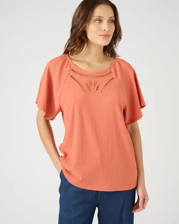 T-shirt in getextureerd tricot