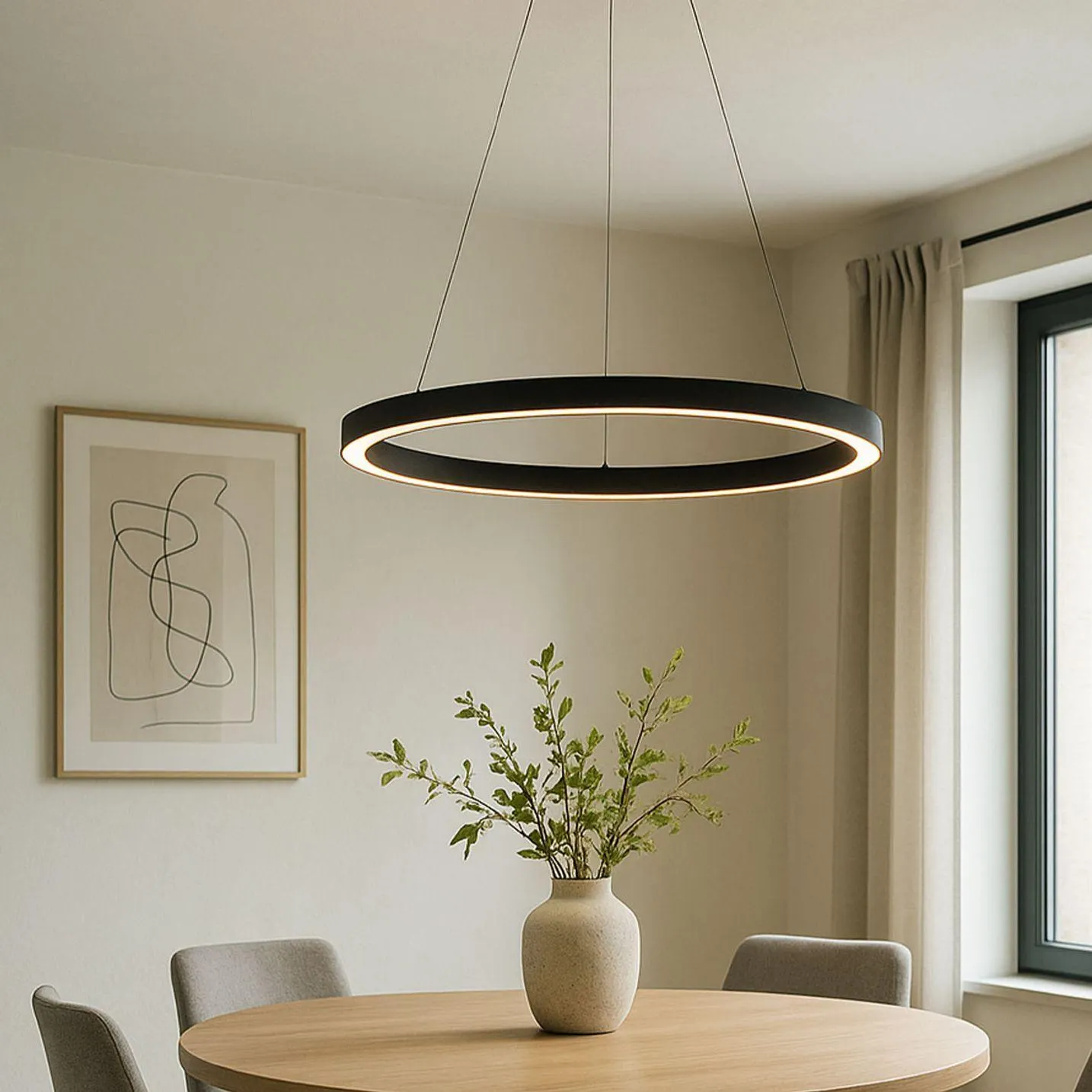 Hanglamp zwart 60 cm incl. LED 3-staps dimbaar - Girello