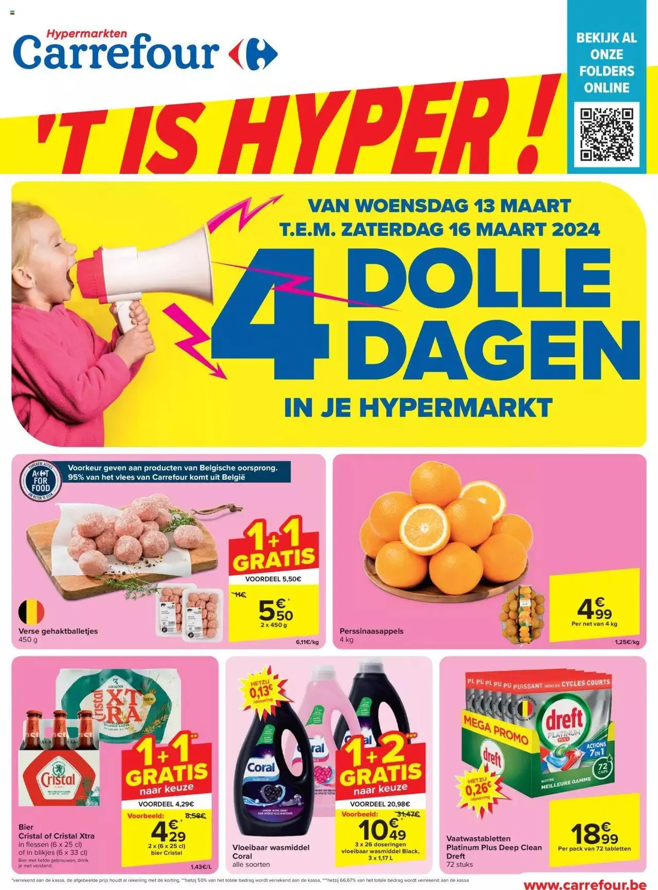 Carrefour 4 dolle dagen van 16 maart tot 16 maart 2024 - folder pagina 
