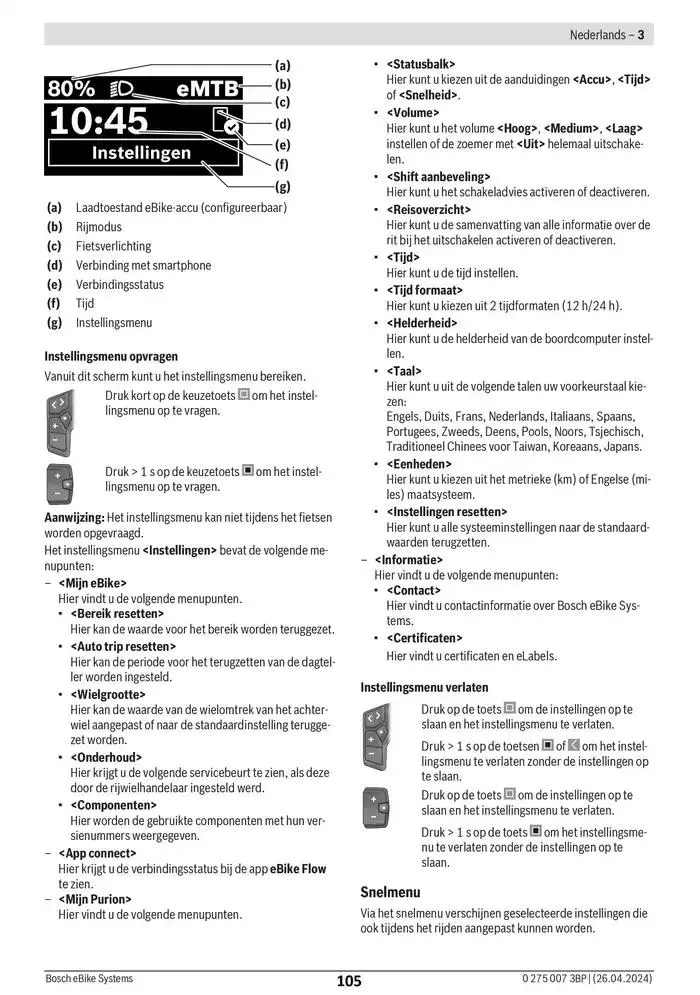 Electric Bike Manual van 12 februari tot 12 augustus 2025 - folder pagina 105
