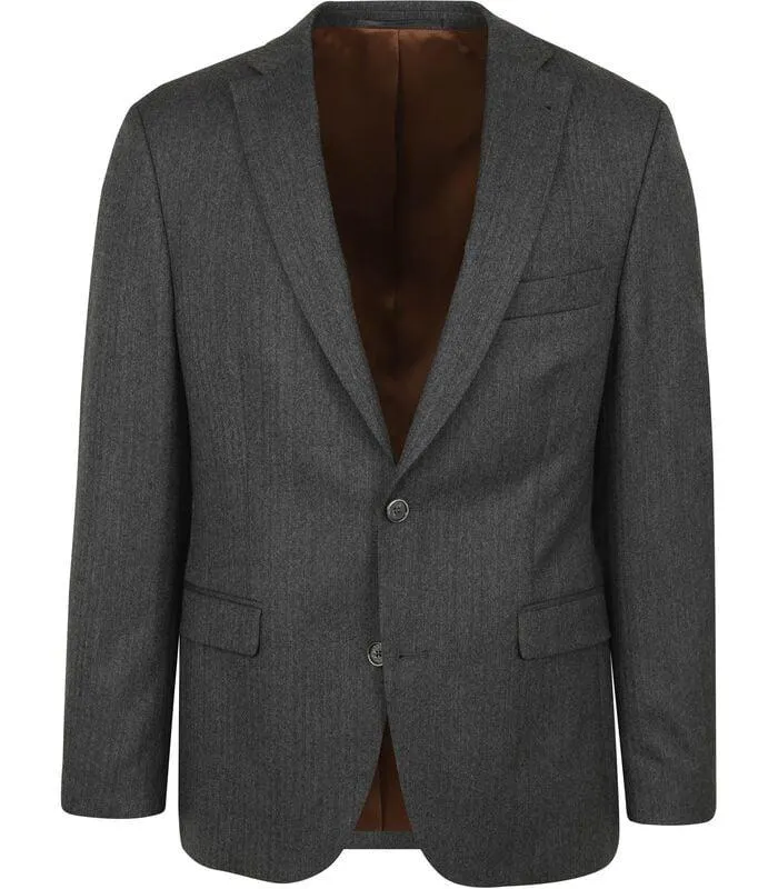 Prestige Colbert Wol Herringbone Grijs